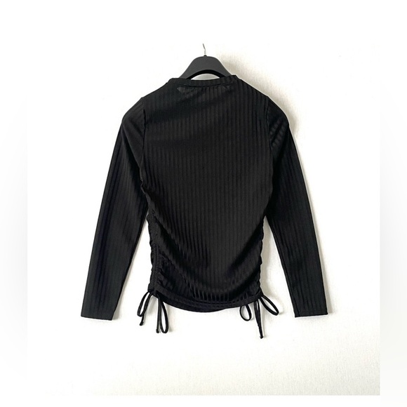 Missguided Ruched Ribbed Knit Side Tie Top - Picture 2 of 6